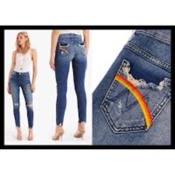 MOTHER Denim - MOTHER The Looker High Rise Ankle Chew Skinny Jeans - Learning to Hula Size 27